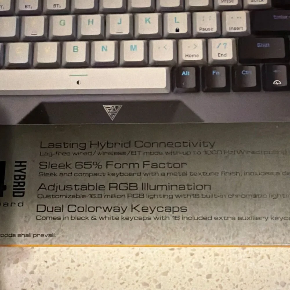 GAMDIAS Hermes M4 Hybrid RGB Compact Mechanical Gaming Keyboard Wireless Blueto…